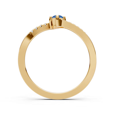 Bypass Accent Tiny Solitaire Ring