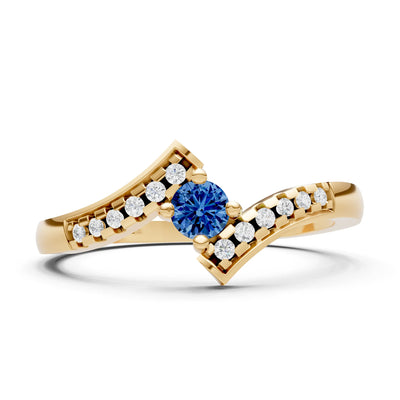 Bypass Accent Tiny Solitaire Ring