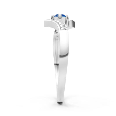 Bypass Accent Tiny Solitaire Ring