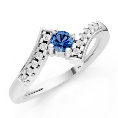 Bypass Accent Tiny Solitaire Ring