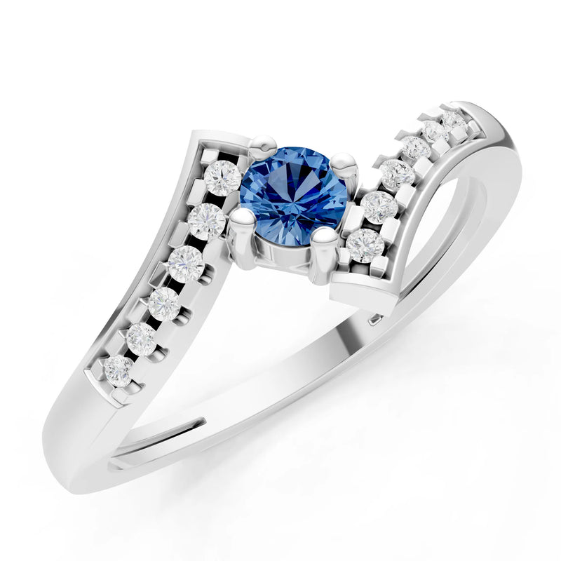 Bypass Accent Tiny Solitaire Ring
