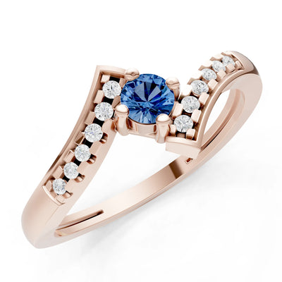 Bypass Accent Tiny Solitaire Ring