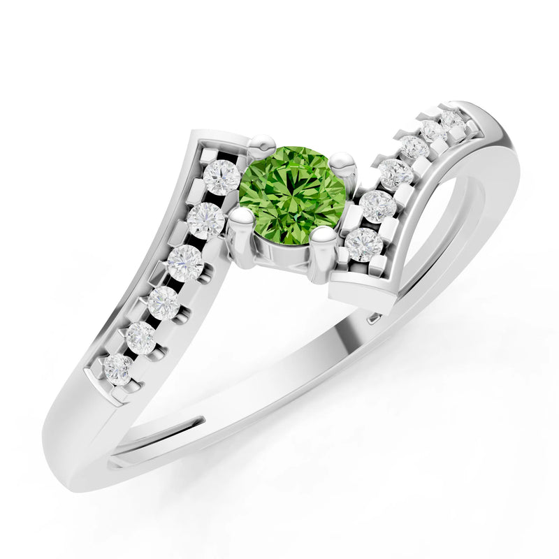 Bypass Accent Tiny Solitaire Ring