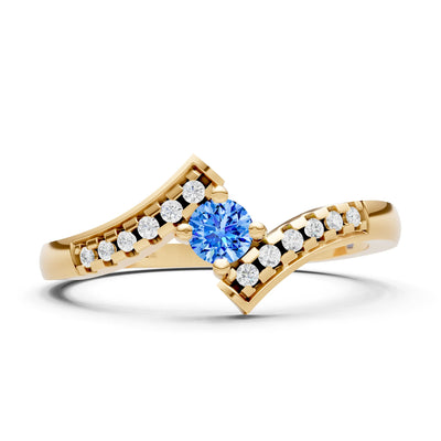 Bypass Accent Tiny Solitaire Ring