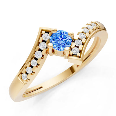 Bypass Accent Tiny Solitaire Ring