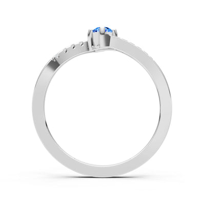 Bypass Accent Tiny Solitaire Ring