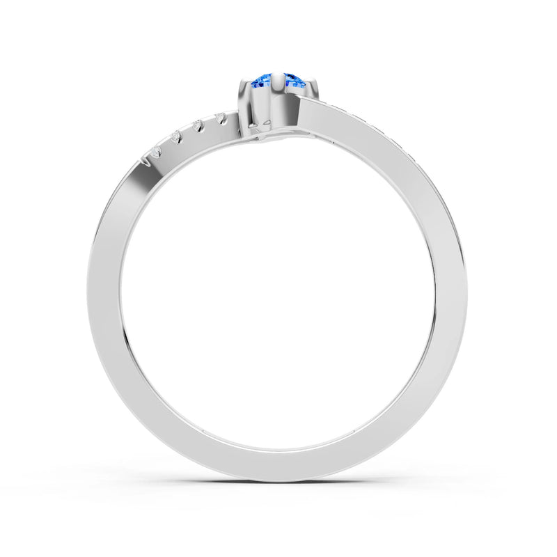Bypass Accent Tiny Solitaire Ring