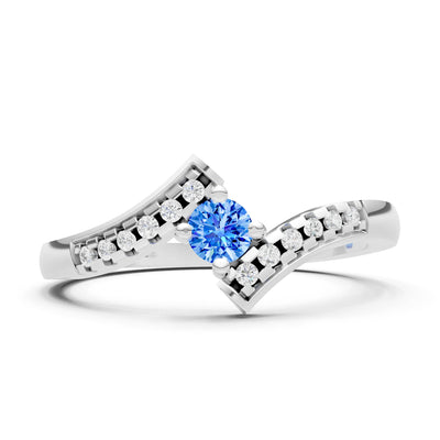 Bypass Accent Tiny Solitaire Ring