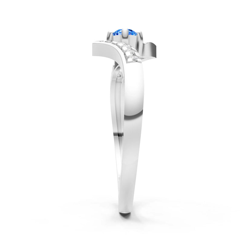Bypass Accent Tiny Solitaire Ring