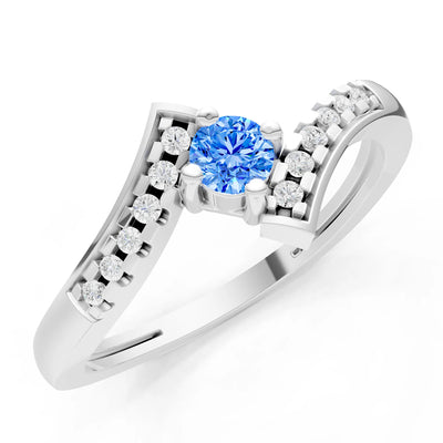 Bypass Accent Tiny Solitaire Ring
