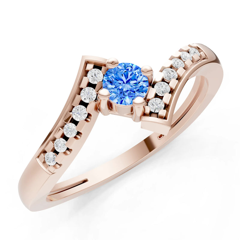 Bypass Accent Tiny Solitaire Ring