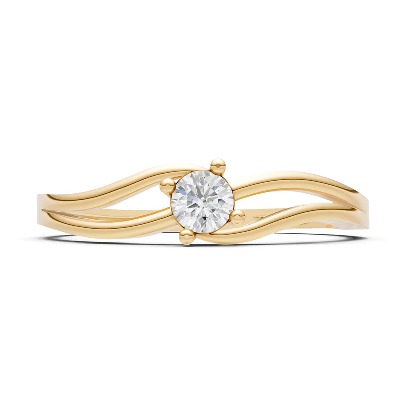 Diamond Split Shank Tiny Solitaire Ring