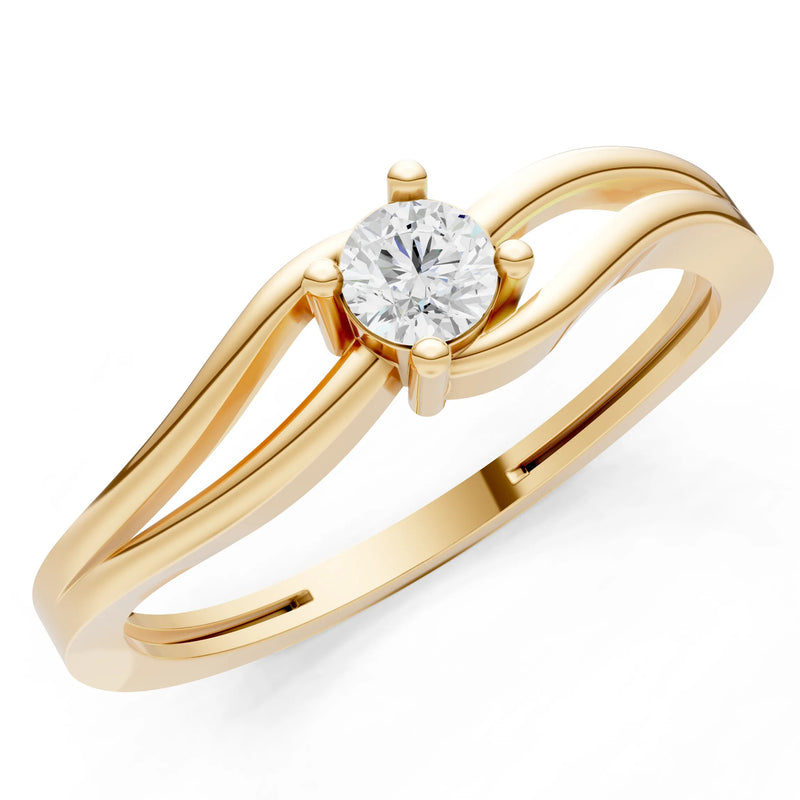 Diamond Split Shank Tiny Solitaire Ring