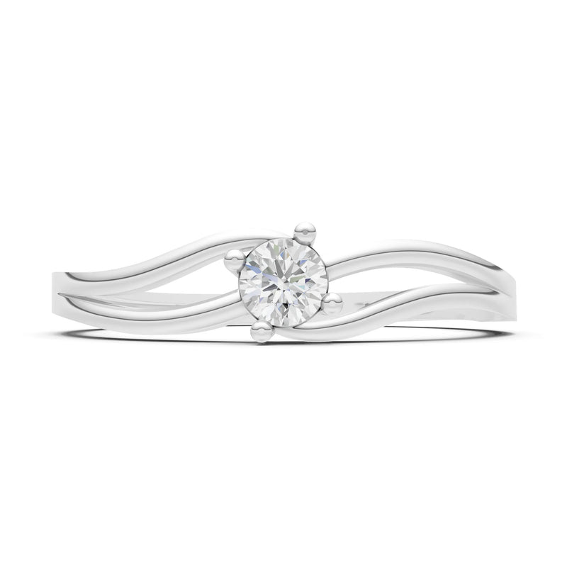 Diamond Split Shank Tiny Solitaire Ring
