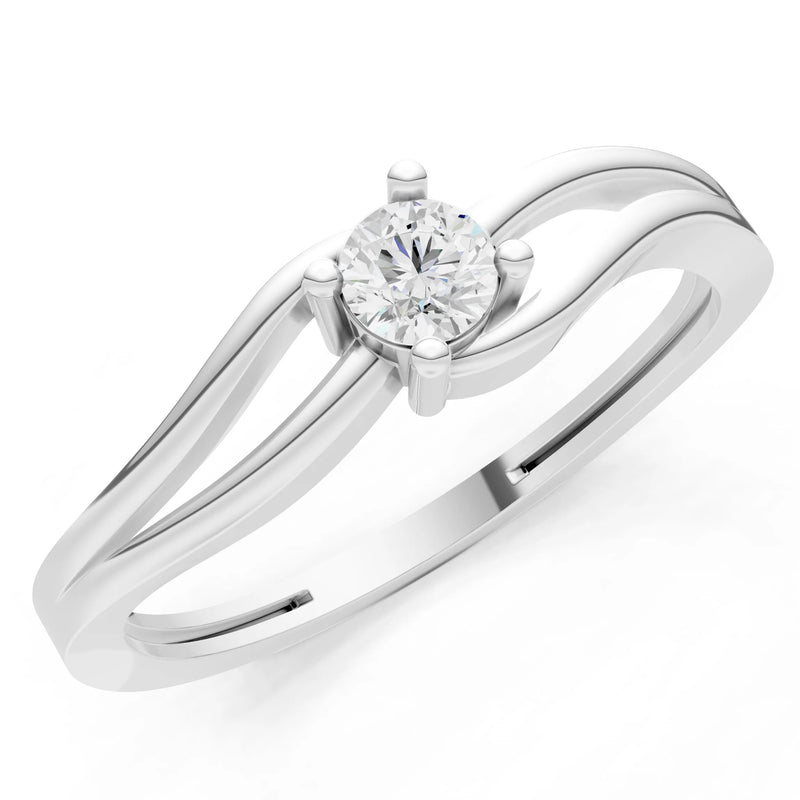 Diamond Split Shank Tiny Solitaire Ring