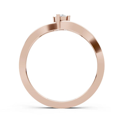 Diamond Split Shank Tiny Solitaire Ring