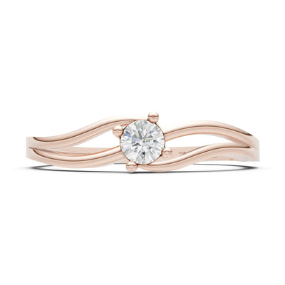 Diamond Split Shank Tiny Solitaire Ring