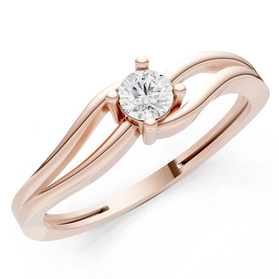 Diamond Split Shank Tiny Solitaire Ring