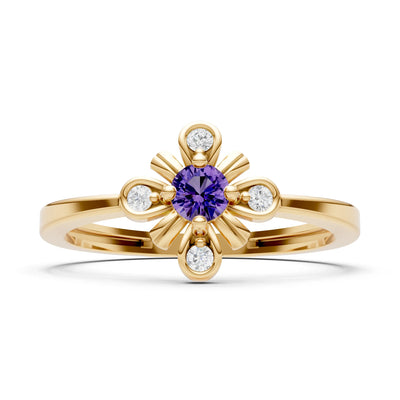 Floral Cluster Nova Bloom Ring - Round