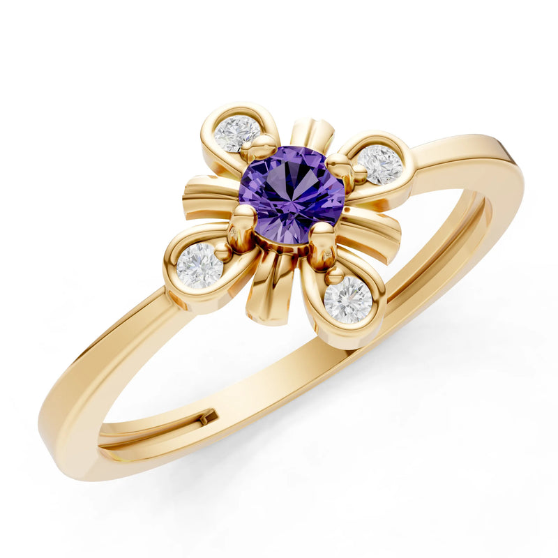 Floral Cluster Nova Bloom Ring - Round