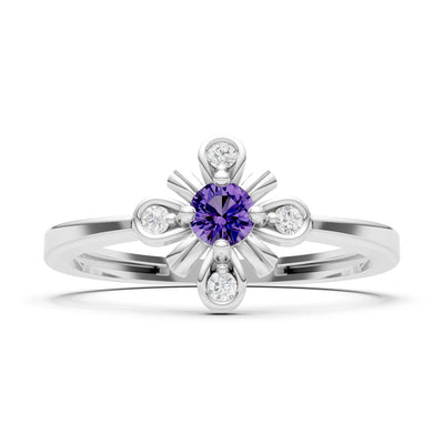 Floral Cluster Nova Bloom Ring - Round