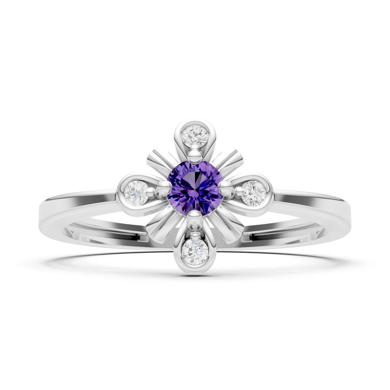 Floral Cluster Nova Bloom Ring - Round