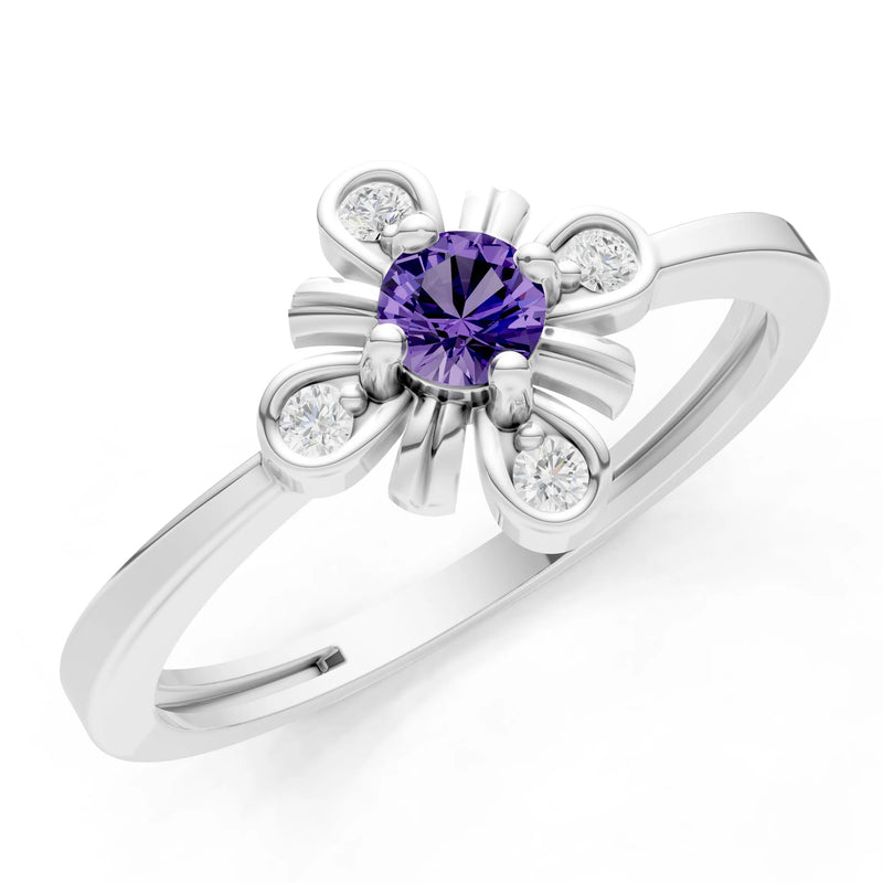 Floral Cluster Nova Bloom Ring - Round