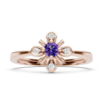 Floral Cluster Nova Bloom Ring - Round