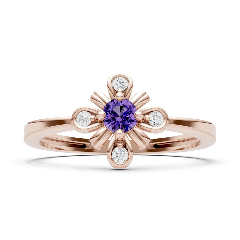 Floral Cluster Nova Bloom Ring - Round