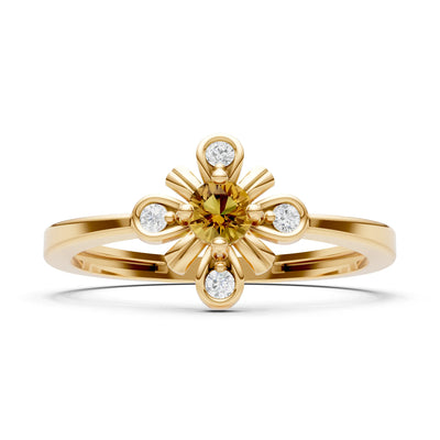 Floral Cluster Nova Bloom Ring - Round
