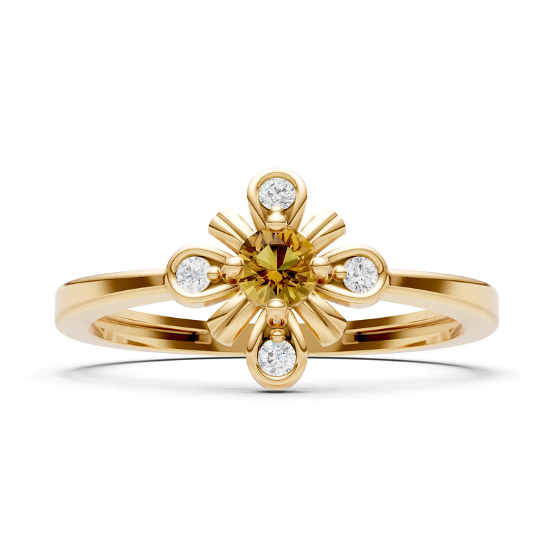 Floral Cluster Nova Bloom Ring - Round