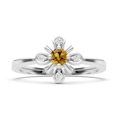 Floral Cluster Nova Bloom Ring - Round