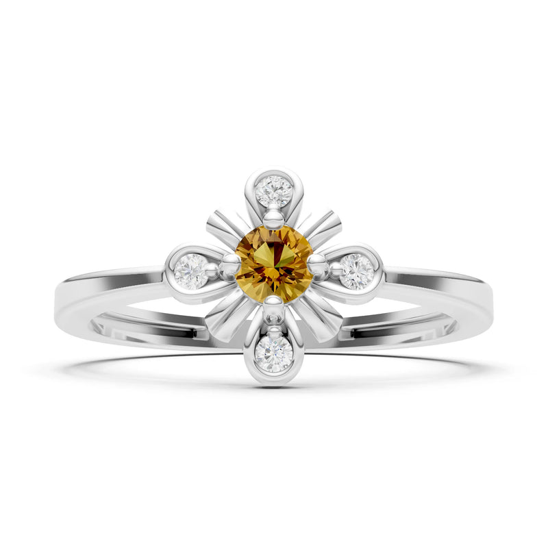 Floral Cluster Nova Bloom Ring - Round