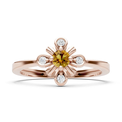 Floral Cluster Nova Bloom Ring - Round