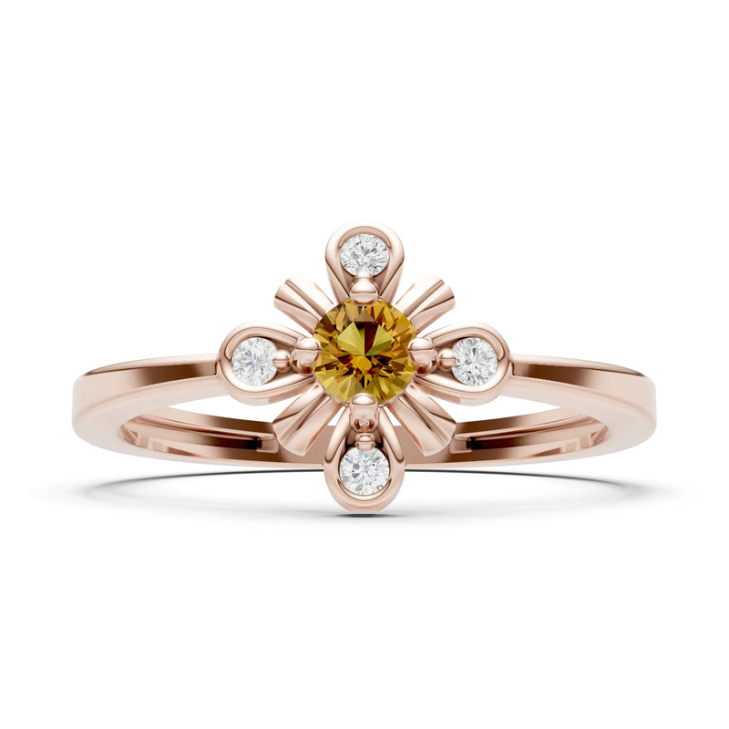 Floral Cluster Nova Bloom Ring - Round