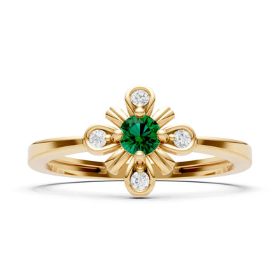 Floral Cluster Nova Bloom Ring - Round
