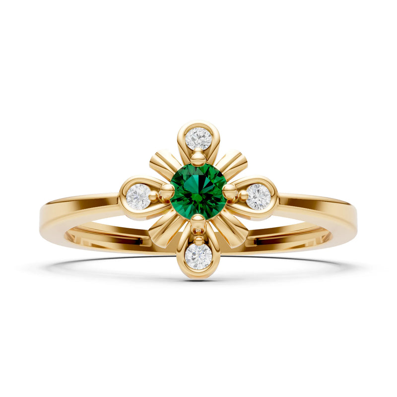 Floral Cluster Nova Bloom Ring - Round