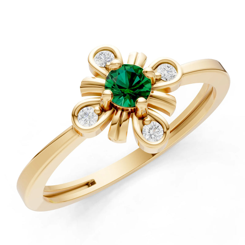 Floral Cluster Nova Bloom Ring - Round