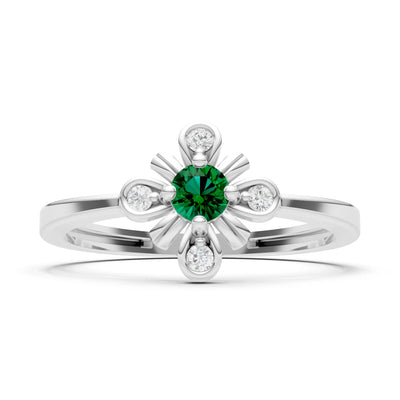 Floral Cluster Nova Bloom Ring - Round