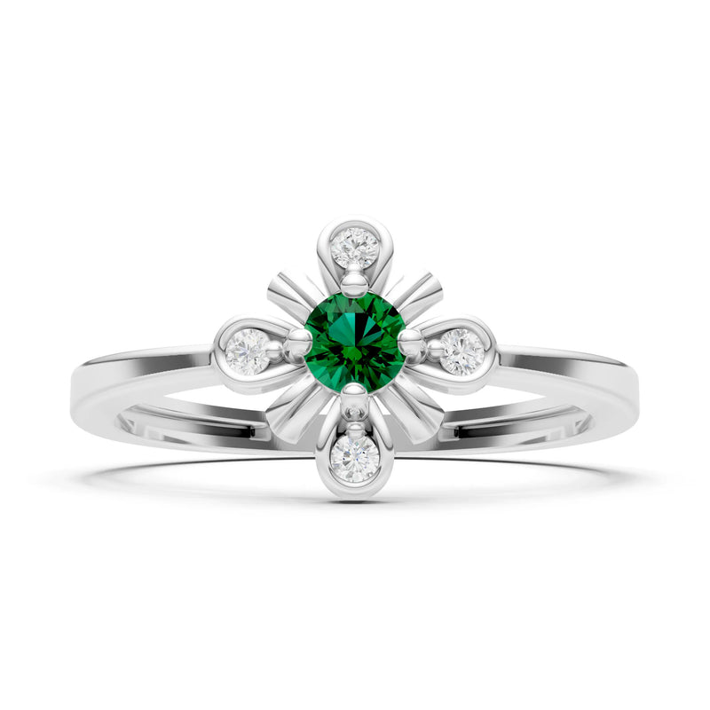 Floral Cluster Nova Bloom Ring - Round