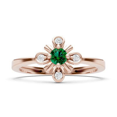 Floral Cluster Nova Bloom Ring - Round