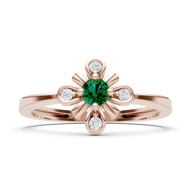 Floral Cluster Nova Bloom Ring - Round