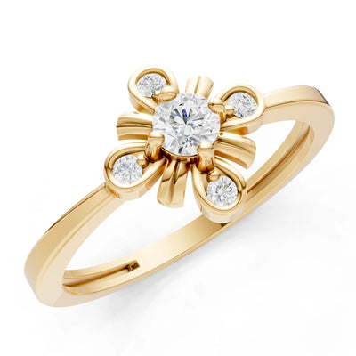 Floral Cluster Nova Bloom Ring - Round