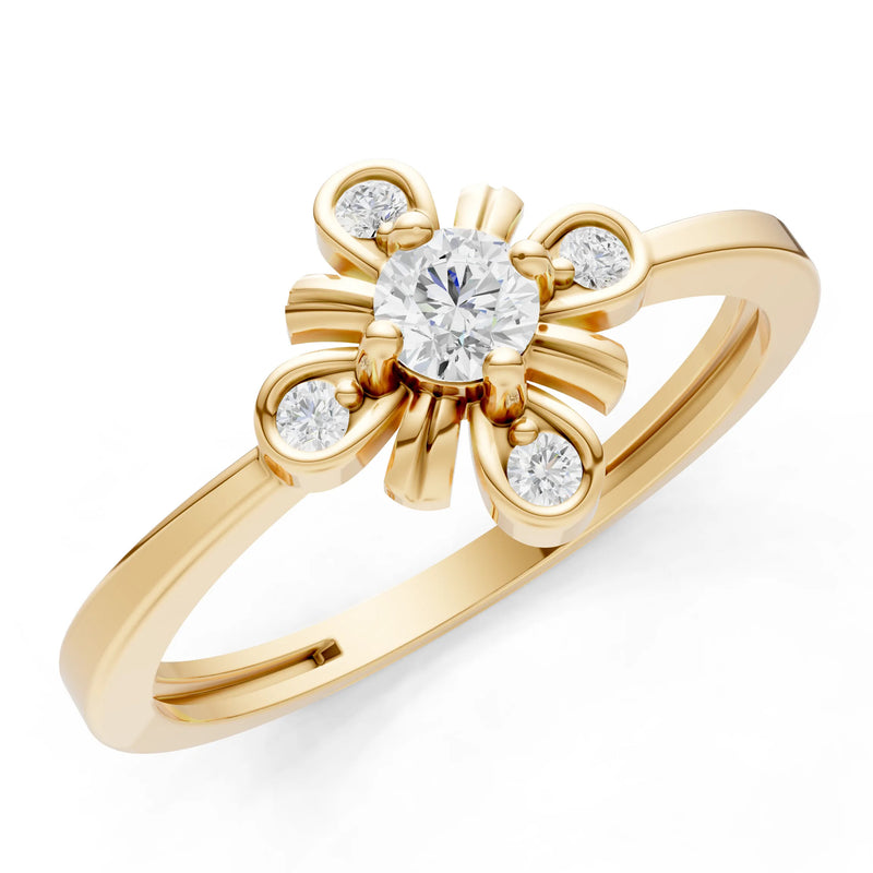 Floral Cluster Nova Bloom Ring - Round