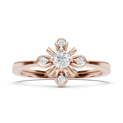 Floral Cluster Nova Bloom Ring - Round