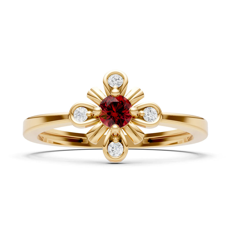 Floral Cluster Nova Bloom Ring - Round
