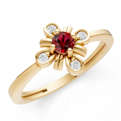 Floral Cluster Nova Bloom Ring - Round