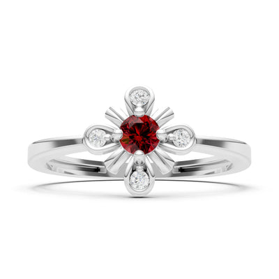 Floral Cluster Nova Bloom Ring - Round
