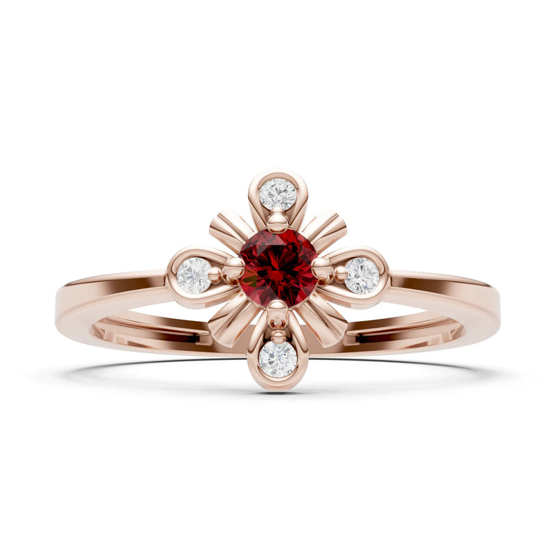 Floral Cluster Nova Bloom Ring - Round