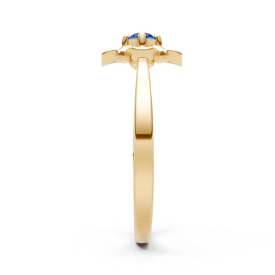 London Blue Topaz Floral Cluster Nova Bloom Ring - Round